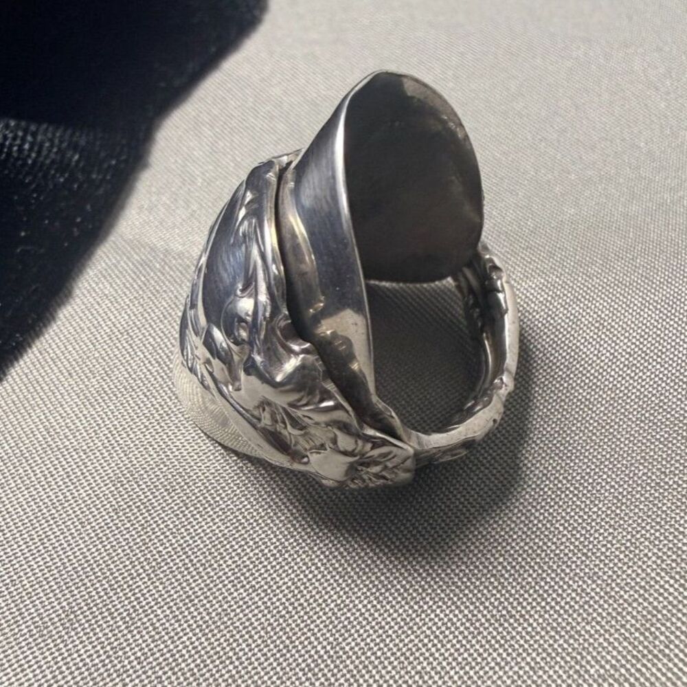 Antique Gorham Strasbourg Sterling Silver Spoon Ring size 7 - Picture 5 of 10